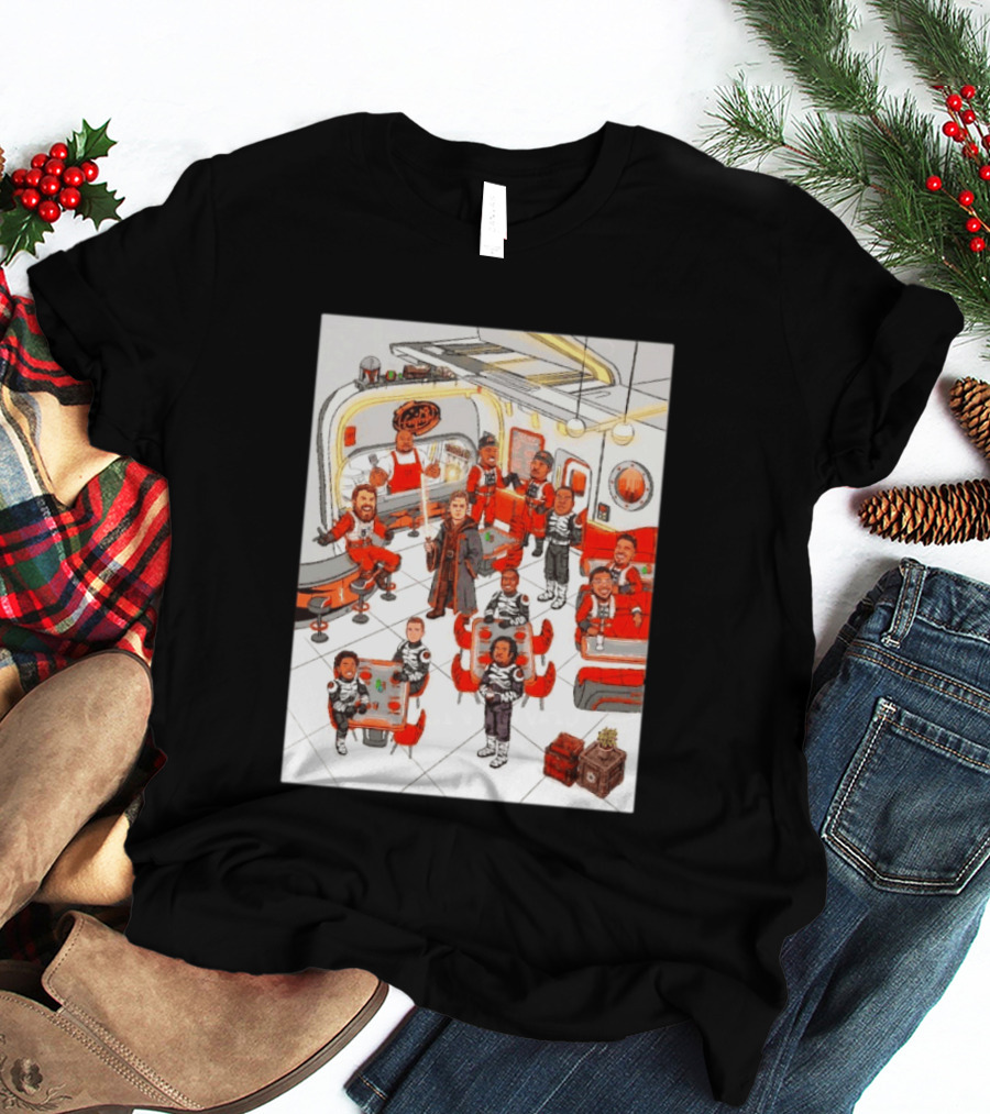 Cincinnati Bengals Star Wars Parody In Retro Diner Scene T-Shirt