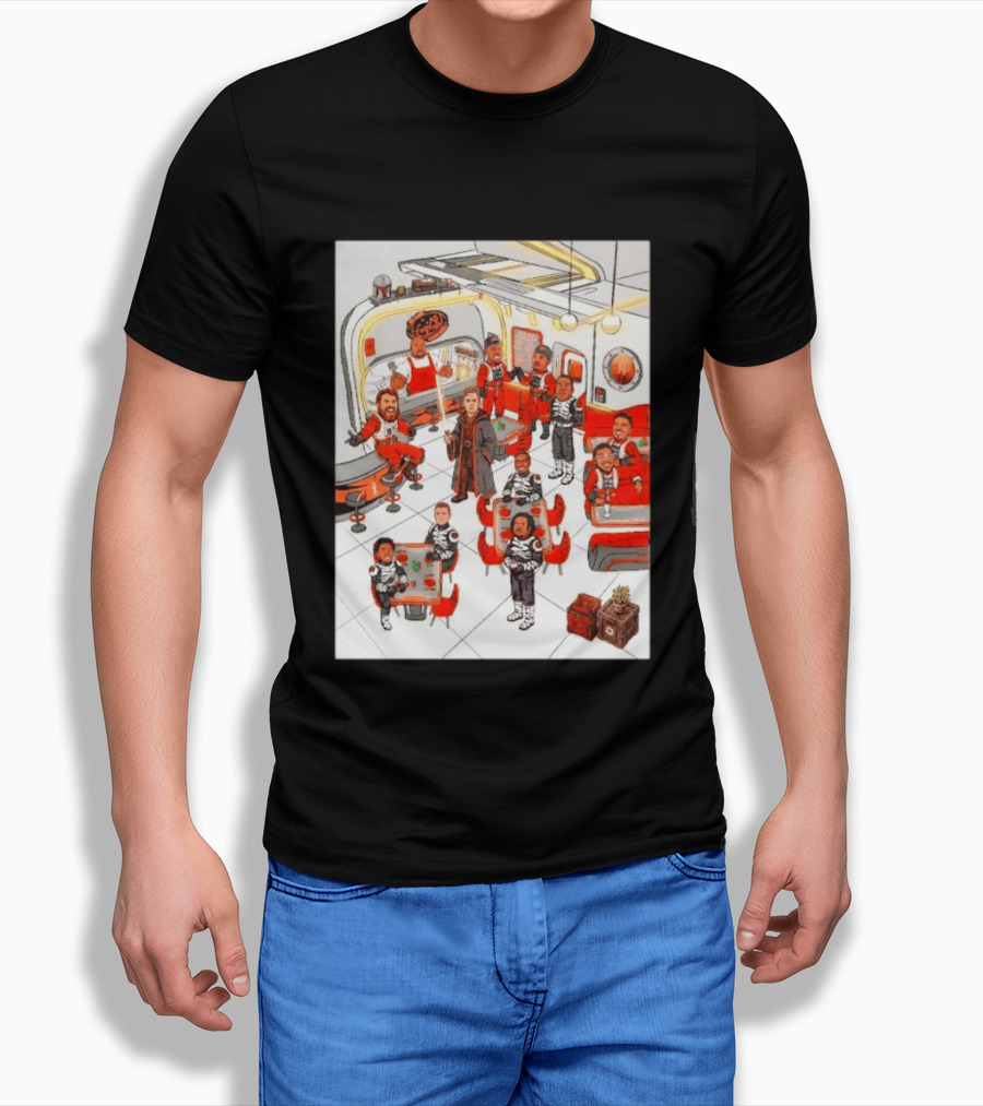 Cincinnati Bengals Star Wars Parody In Retro Diner Scene T-Shirt