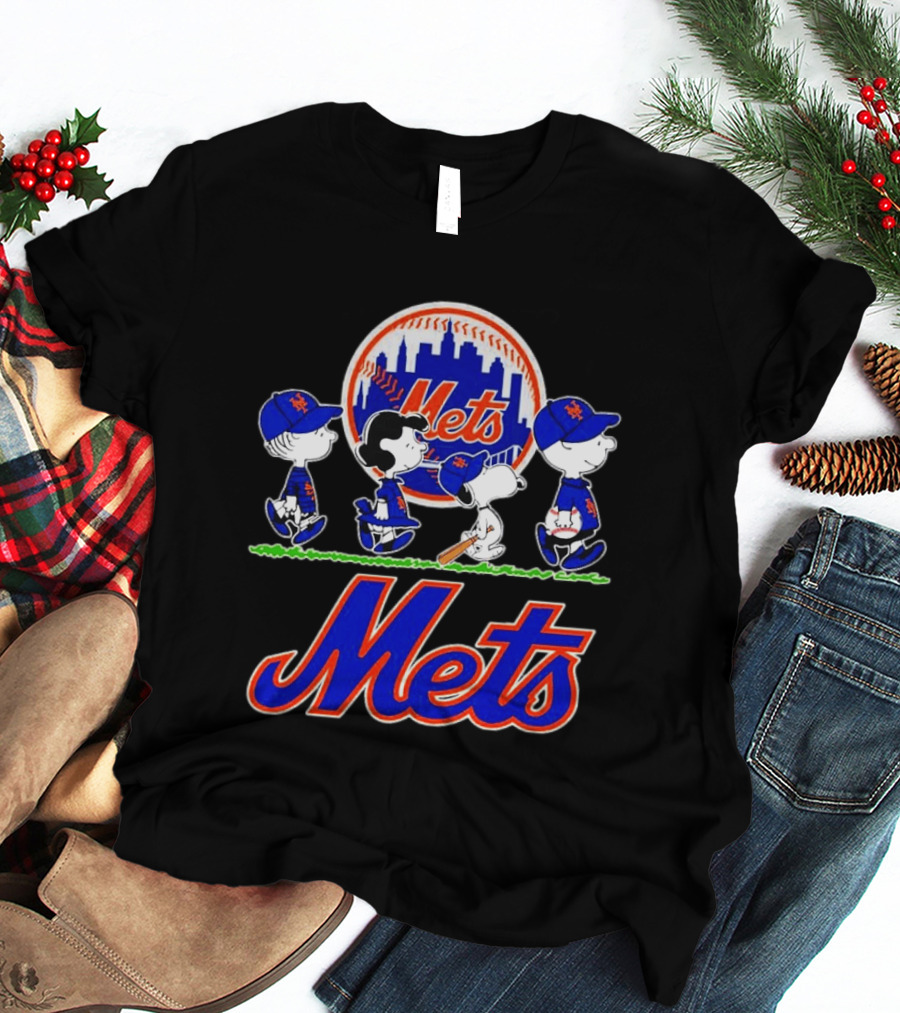 New York Mets Peanuts Abbey Road 2026 Charlie Brown Snoopy Lucy Linus T-Shirt