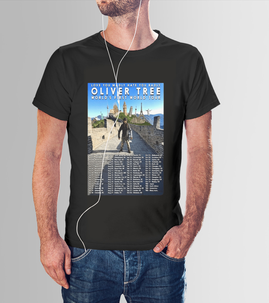 Oliver Tree World's First World Tour Love You Madly Hate You Badly Fall 2026 Tour Dates T-Shirt
