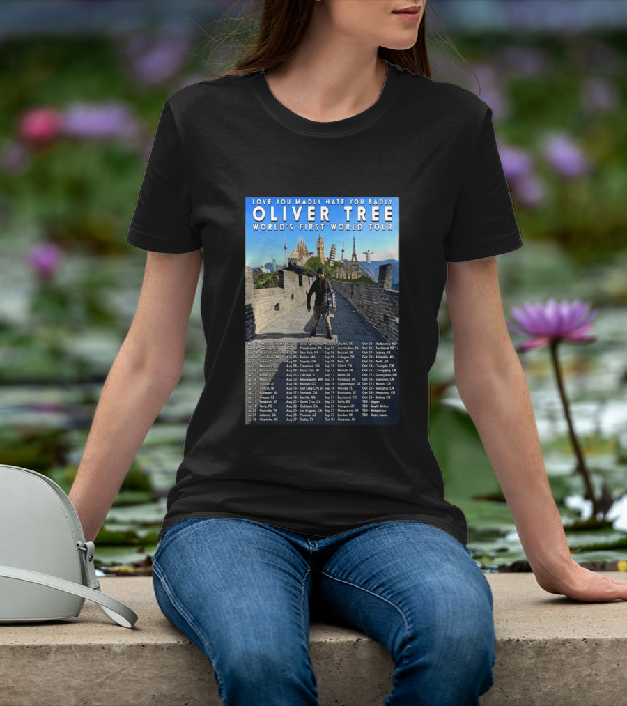Oliver Tree World's First World Tour Love You Madly Hate You Badly Fall 2026 Tour Dates T-Shirt