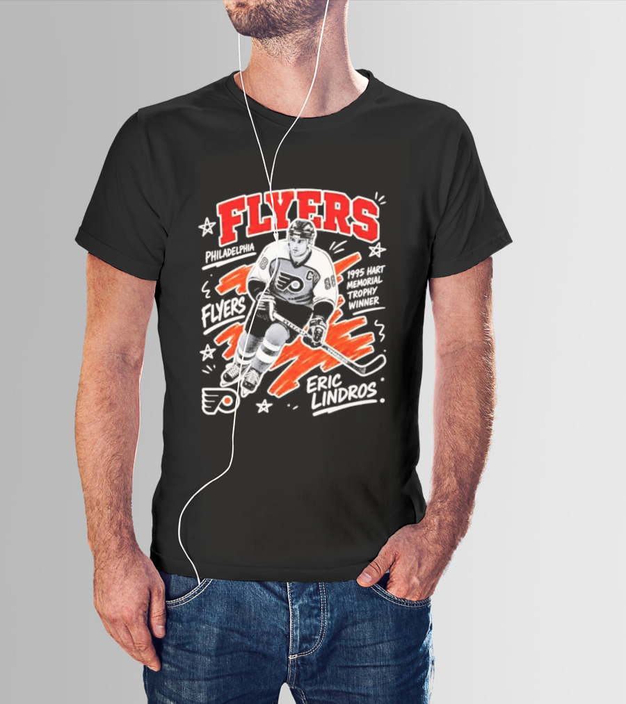 Philadelphia Flyers Eric Lindros 1995 Hart Memorial Trophy Winner Hockey Legend T-Shirt