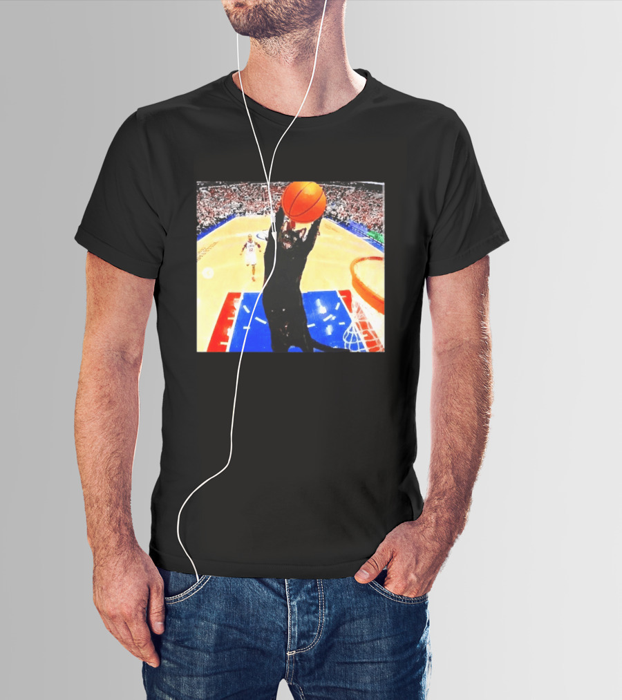 Philadelphia 76ers Black Cat Slam Dunk Basketball Meme T-Shirt