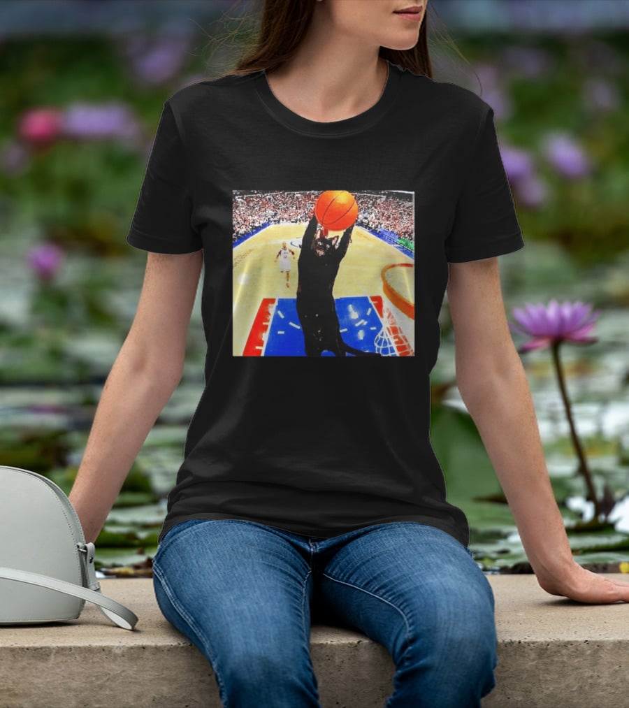 Philadelphia 76ers Black Cat Slam Dunk Basketball Meme T-Shirt