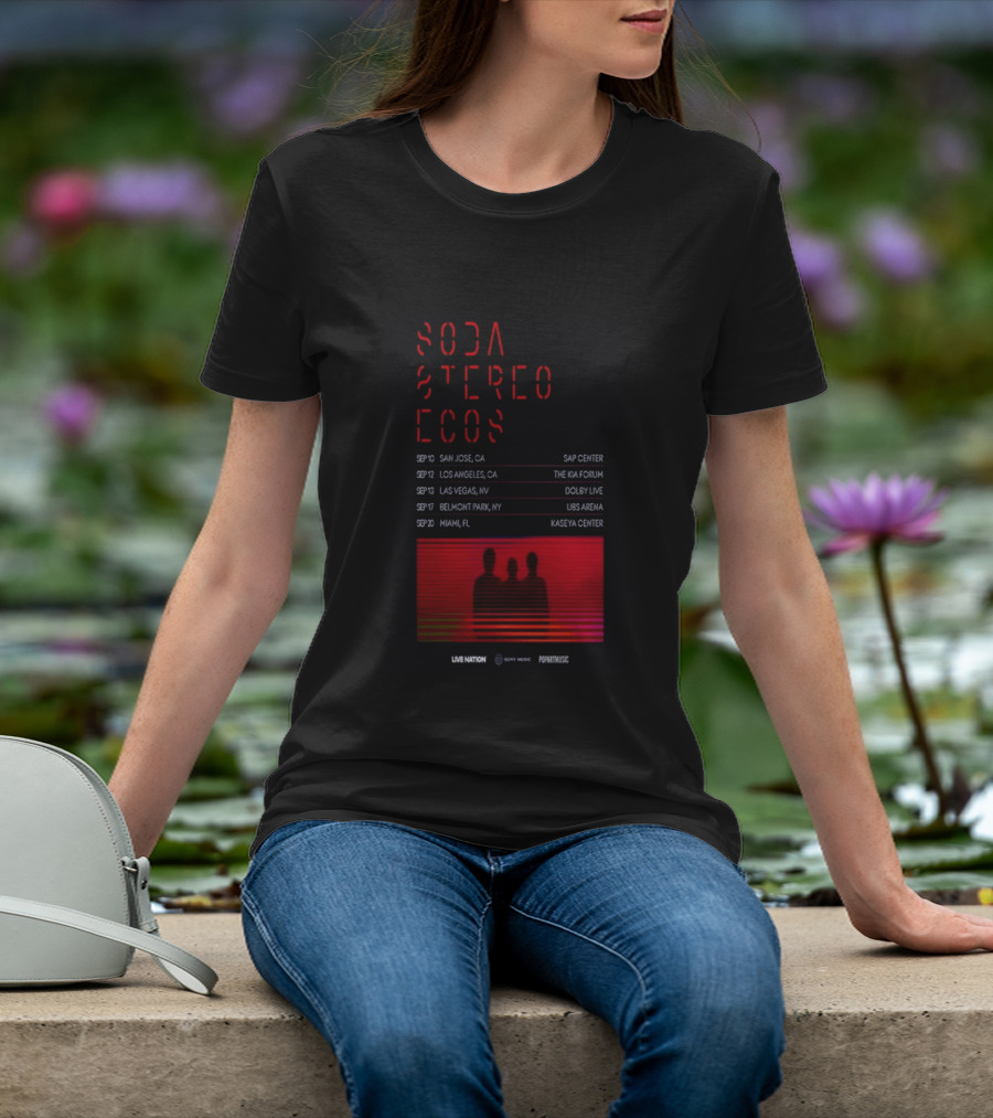Soda Stereo Ecos 2026 Tour San Jose Los Angeles Las Vegas Belmont Park Miami Dates T-Shirt