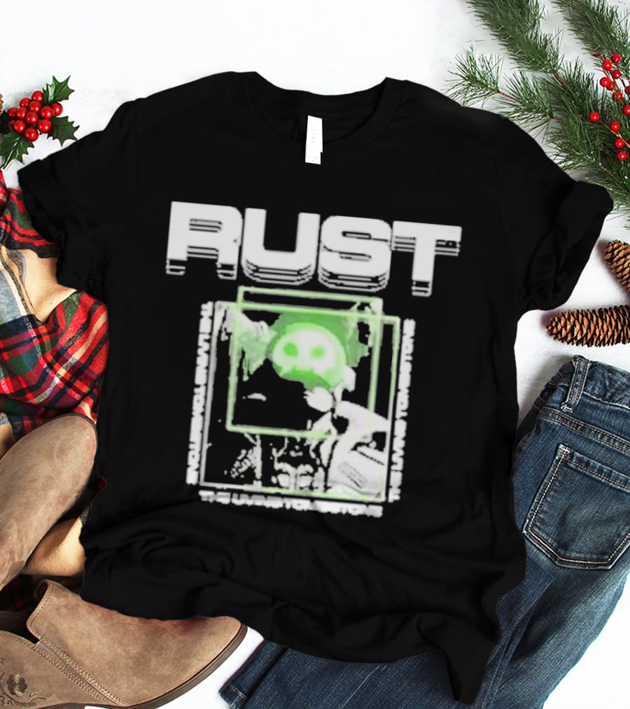 The Living Tombstone Rust Green Skull Gaming T-Shirt
