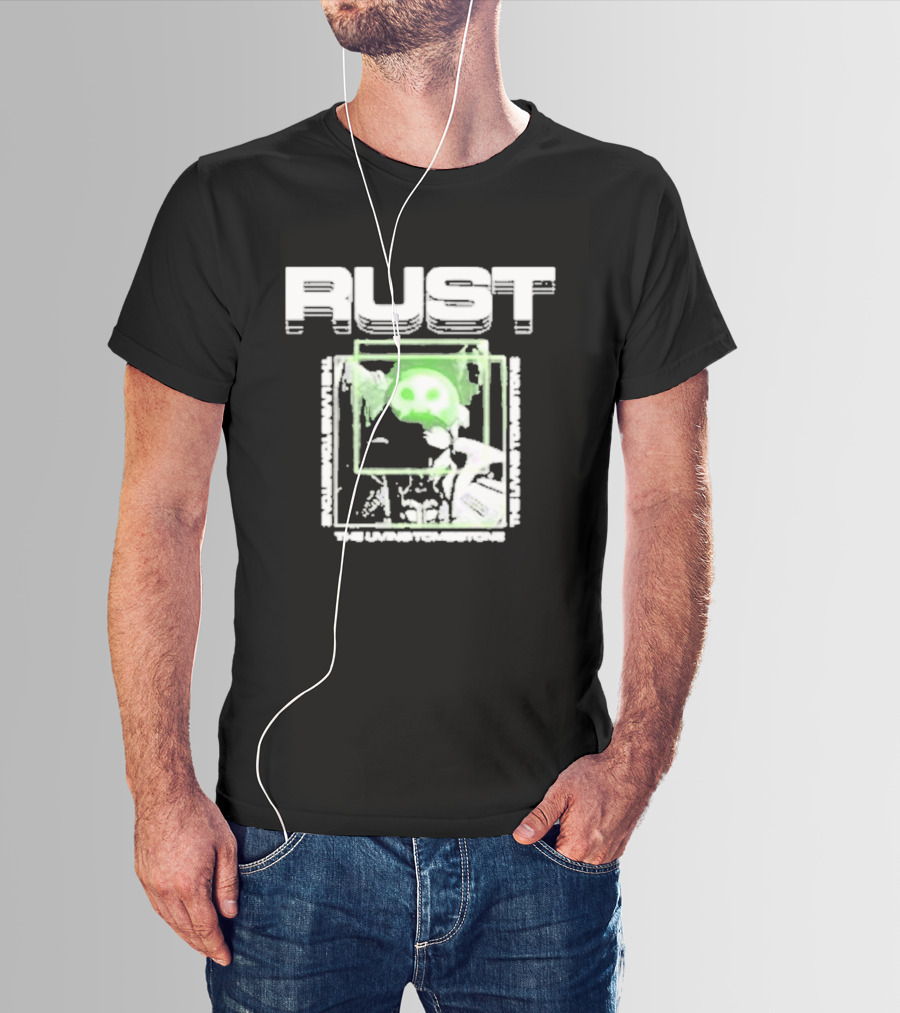 The Living Tombstone Rust Green Skull Gaming T-Shirt