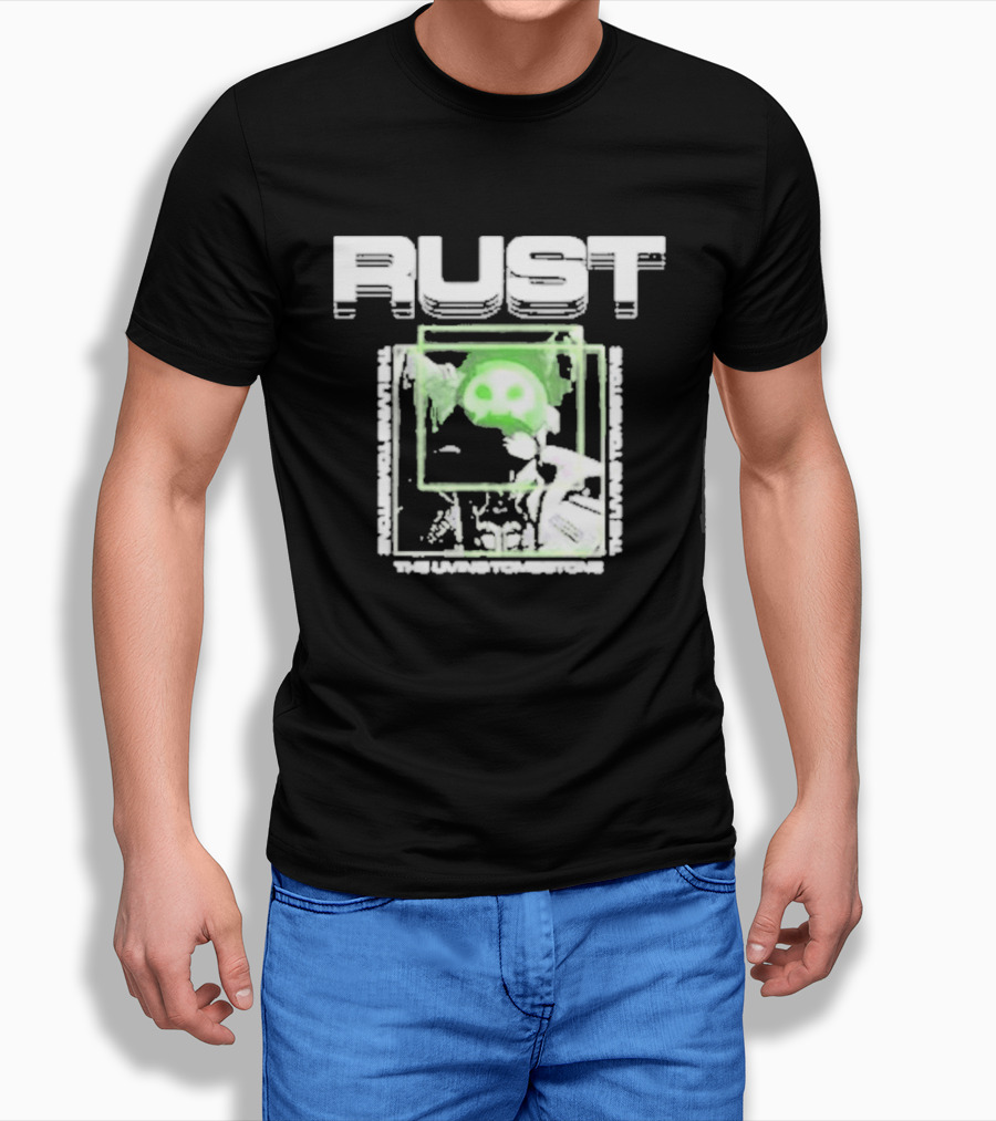 The Living Tombstone Rust Green Skull Gaming T-Shirt