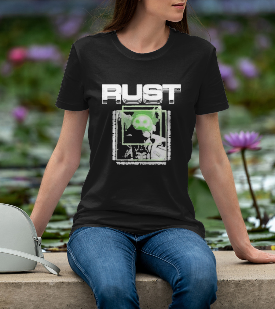The Living Tombstone Rust Green Skull Gaming T-Shirt