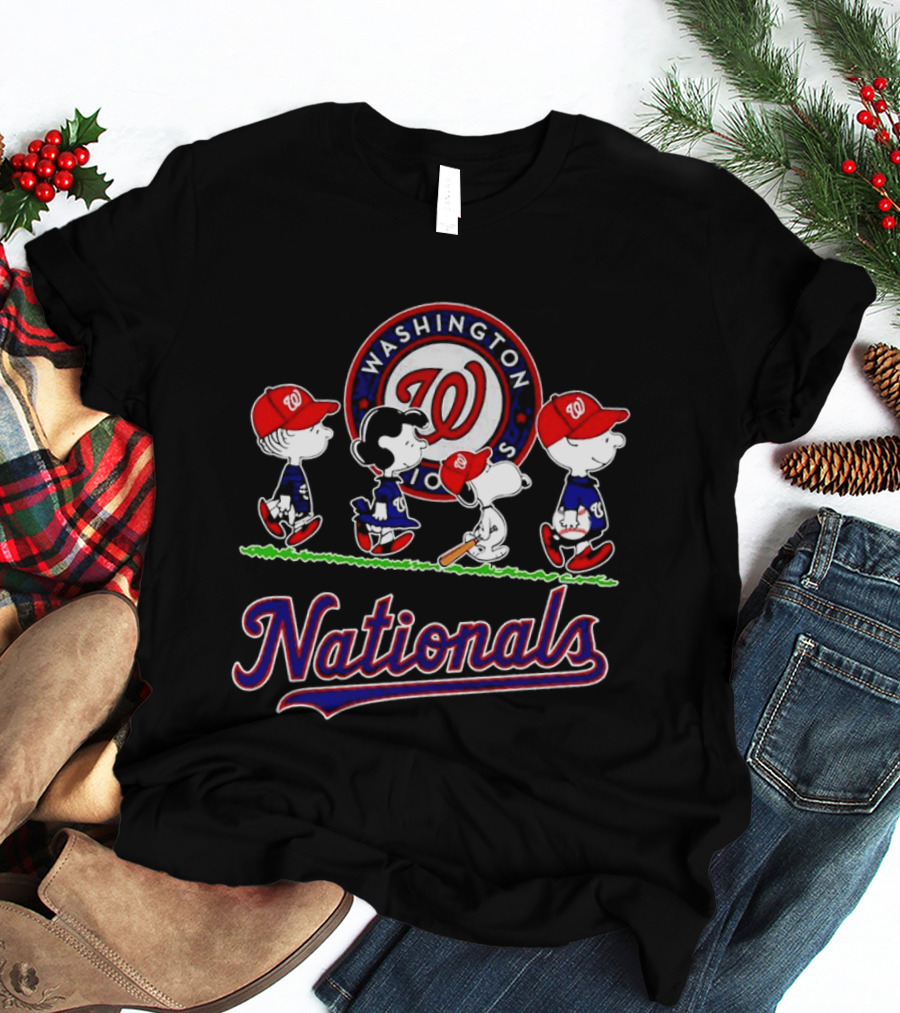 Washington Nationals Peanuts Characters Abbey Road Walking 2026 T-Shirt