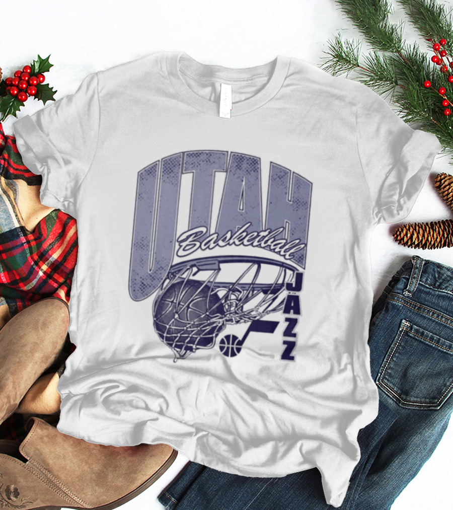 Utah Jazz 2026 Script Swish Basketball T-Shirt