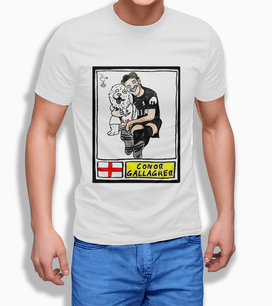 Conor Gallagher Hugging Dog With England Cross And Spurs T-Shirt