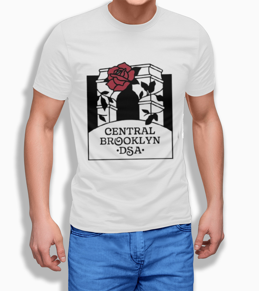 Central Brooklyn DSA Red Rose And Arch T-Shirt