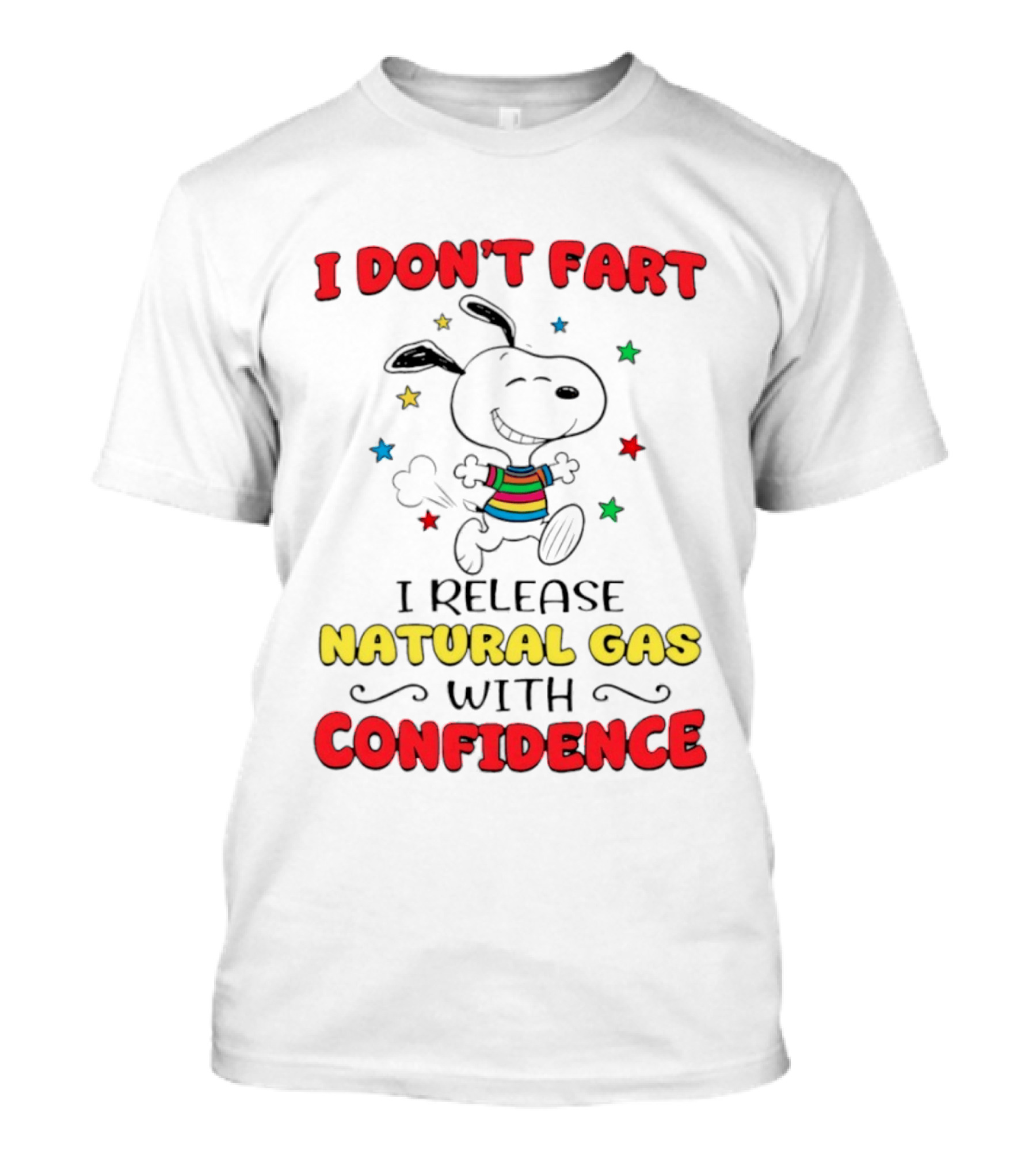 Playful Dog Cartoon I Don't Fart I Release Natural Gas With Confidence T-Shirt