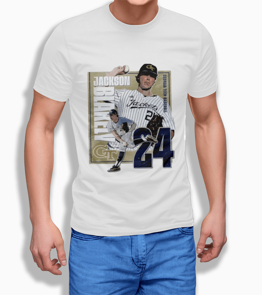 Jackson Blakely Georgia Tech Baseball GT 24 Player Student Athlete T-Shirt