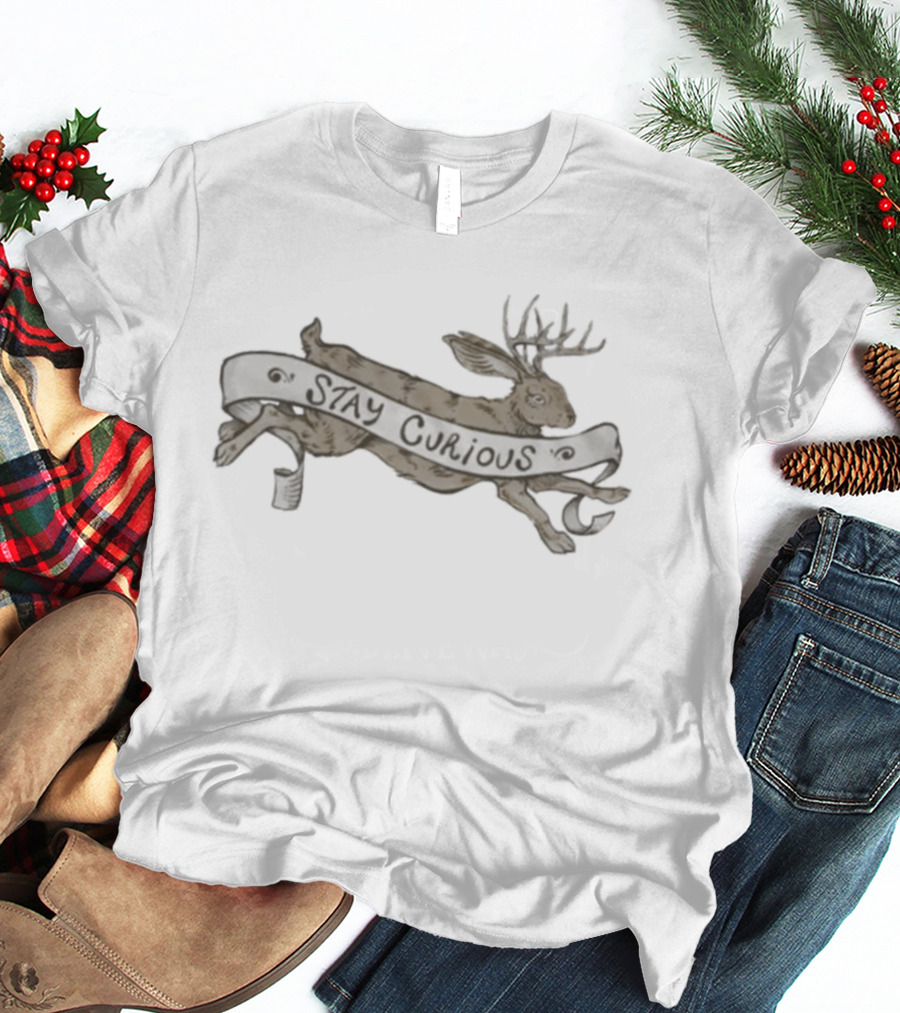 Miniminuteman Stay Curious Jumping Jackalope T-Shirt