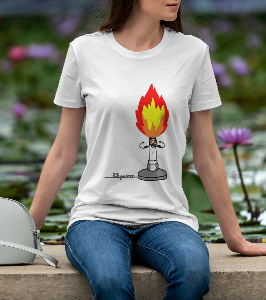 New York Knicks Jalen Brunson 35 Points It's Lit Flame T-Shirt