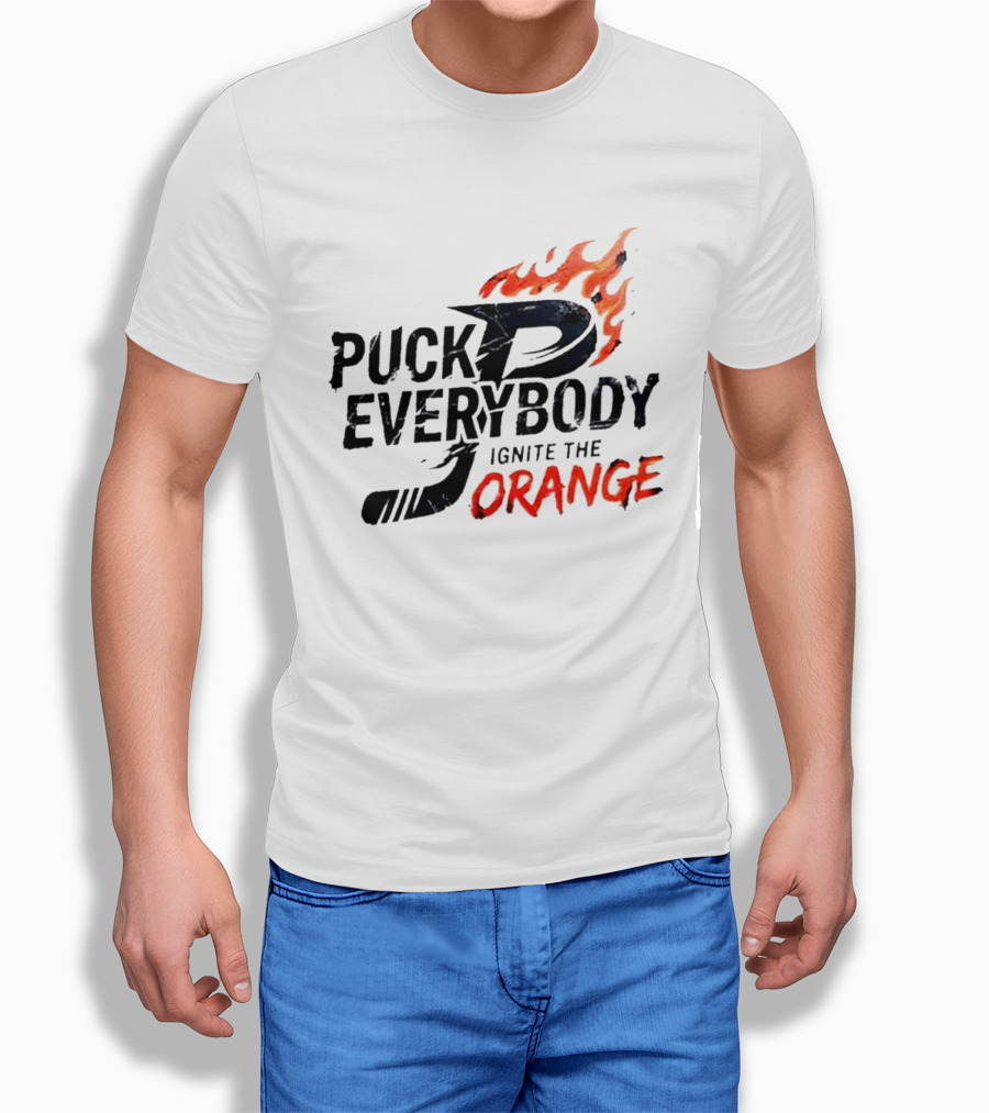 Puck Everybody Ignite The Orange P Fire T-Shirt