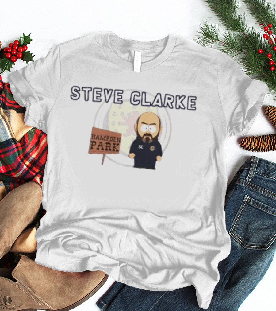 Steve Clarke Hampden Park Cartoon T-Shirt