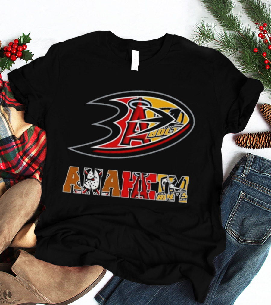 Anaheim Ducks Angels Lakers Sports Team Mashup T-Shirt