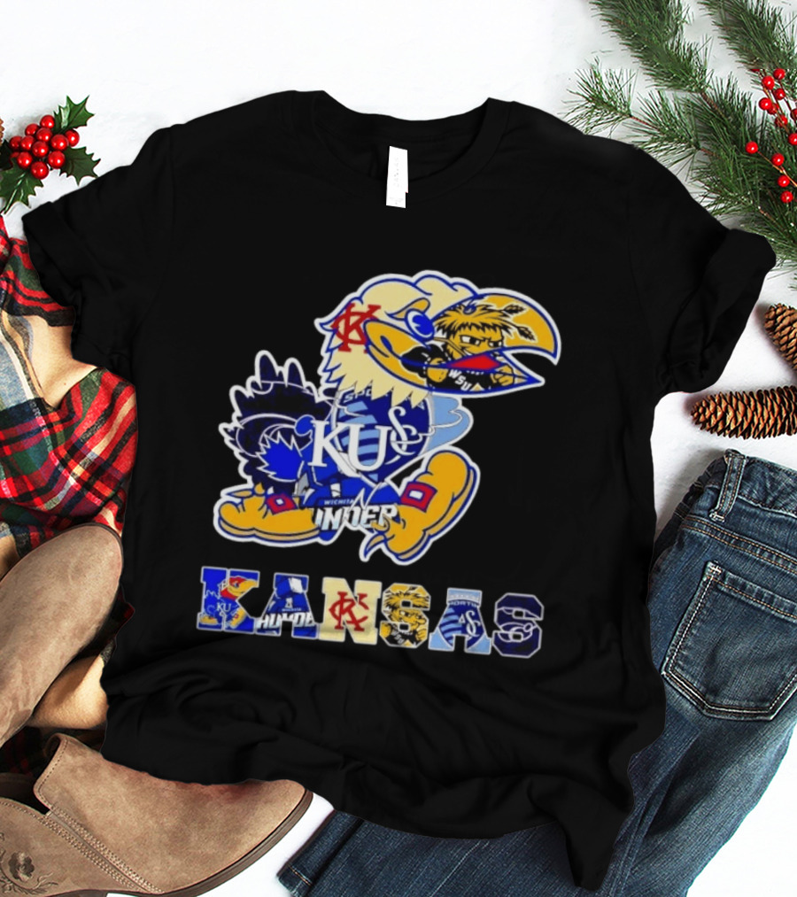 Kansas Jayhawks Wildcats Shockers Ichabods Team Mashup T-Shirt