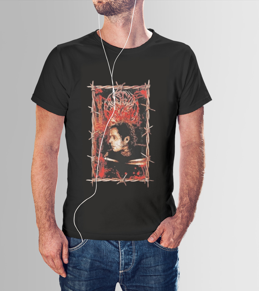 Austin Archey Barbed Wire Frame Art With Red Crown T-Shirt