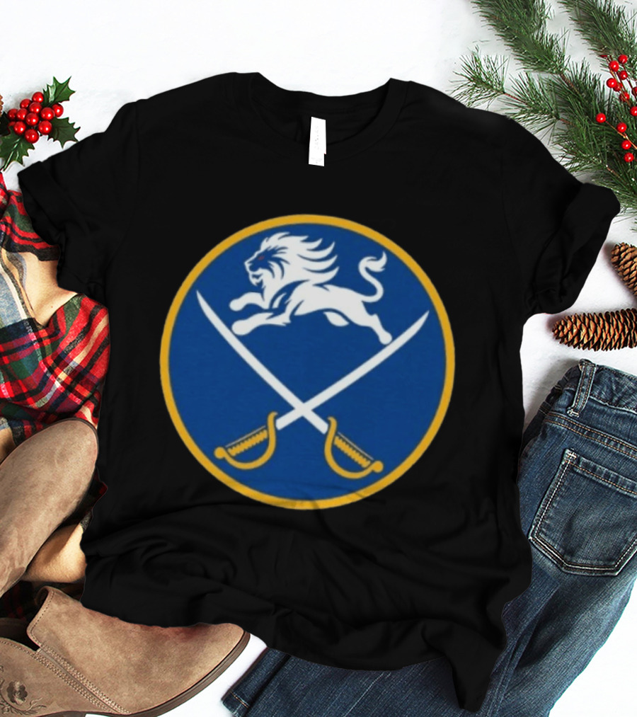 Buffalo Sabres Alex Lyon Lion Swords Circle T-Shirt