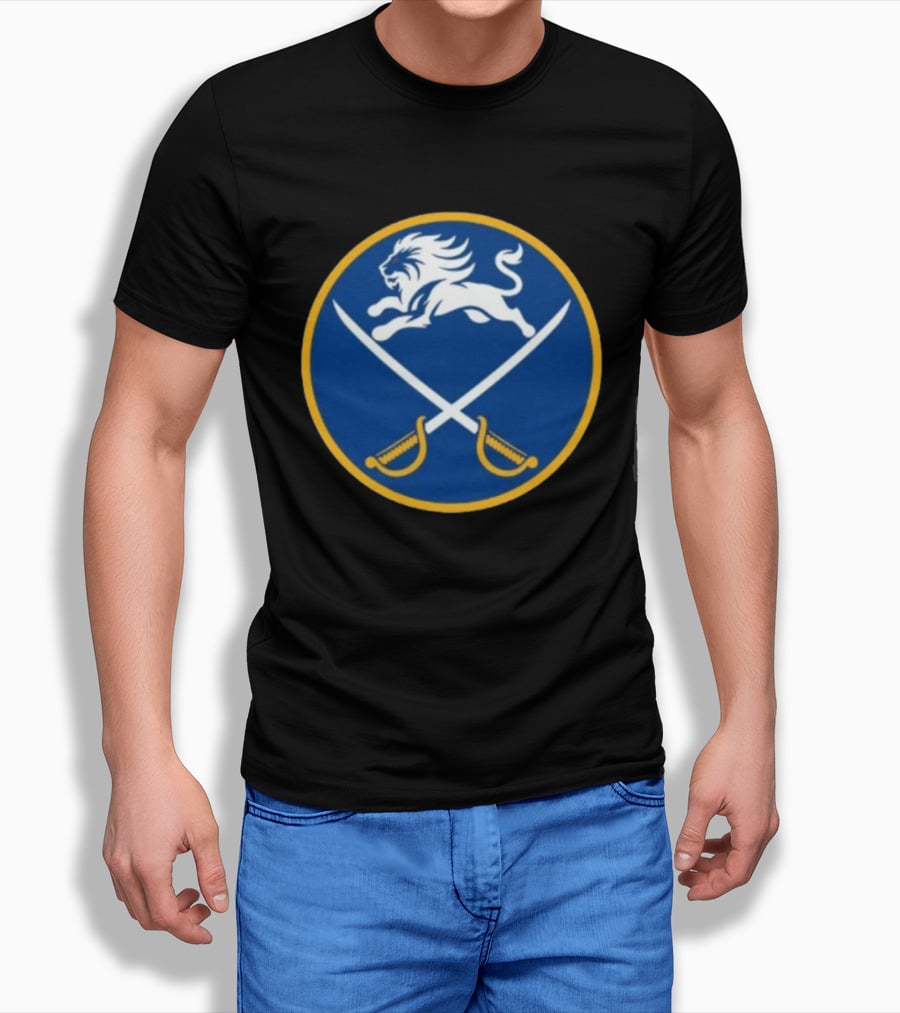 Buffalo Sabres Alex Lyon Lion Swords Circle T-Shirt