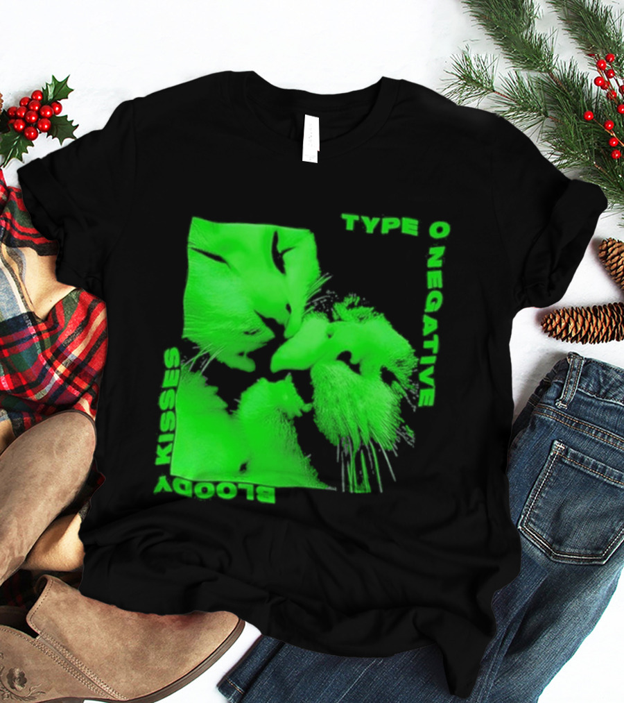 Type O Negative Cat Kissing Kisses Bloody T-Shirt