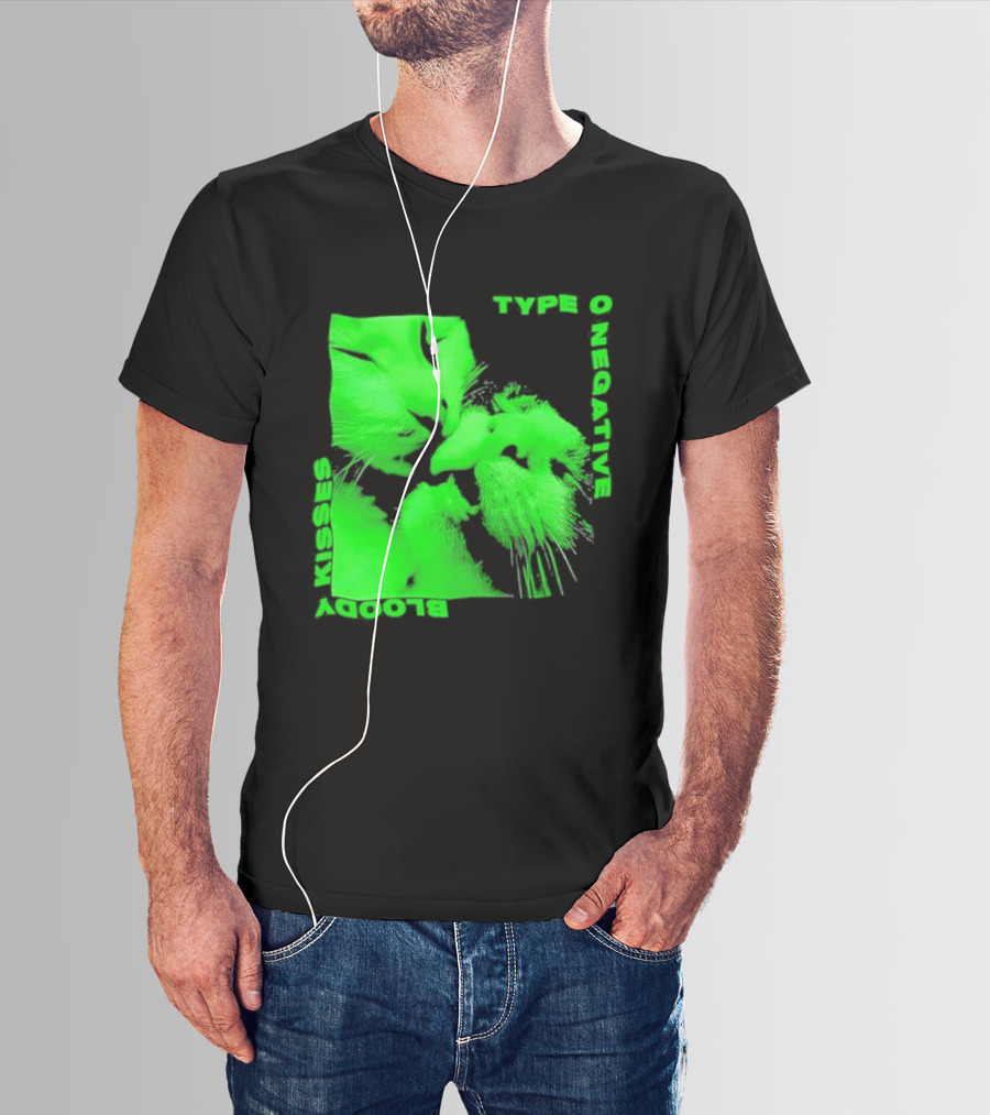 Type O Negative Cat Kissing Kisses Bloody T-Shirt