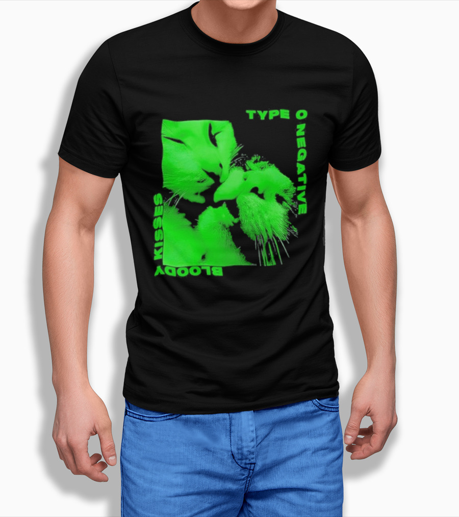 Type O Negative Cat Kissing Kisses Bloody T-Shirt