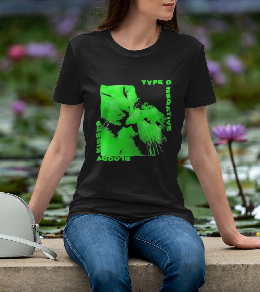 Type O Negative Cat Kissing Kisses Bloody T-Shirt