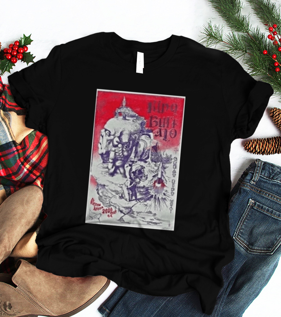 King Buffalo Vienna Arena May 4 2026 Concert Art Featuring Surreal Imagery And Space T-Shirt