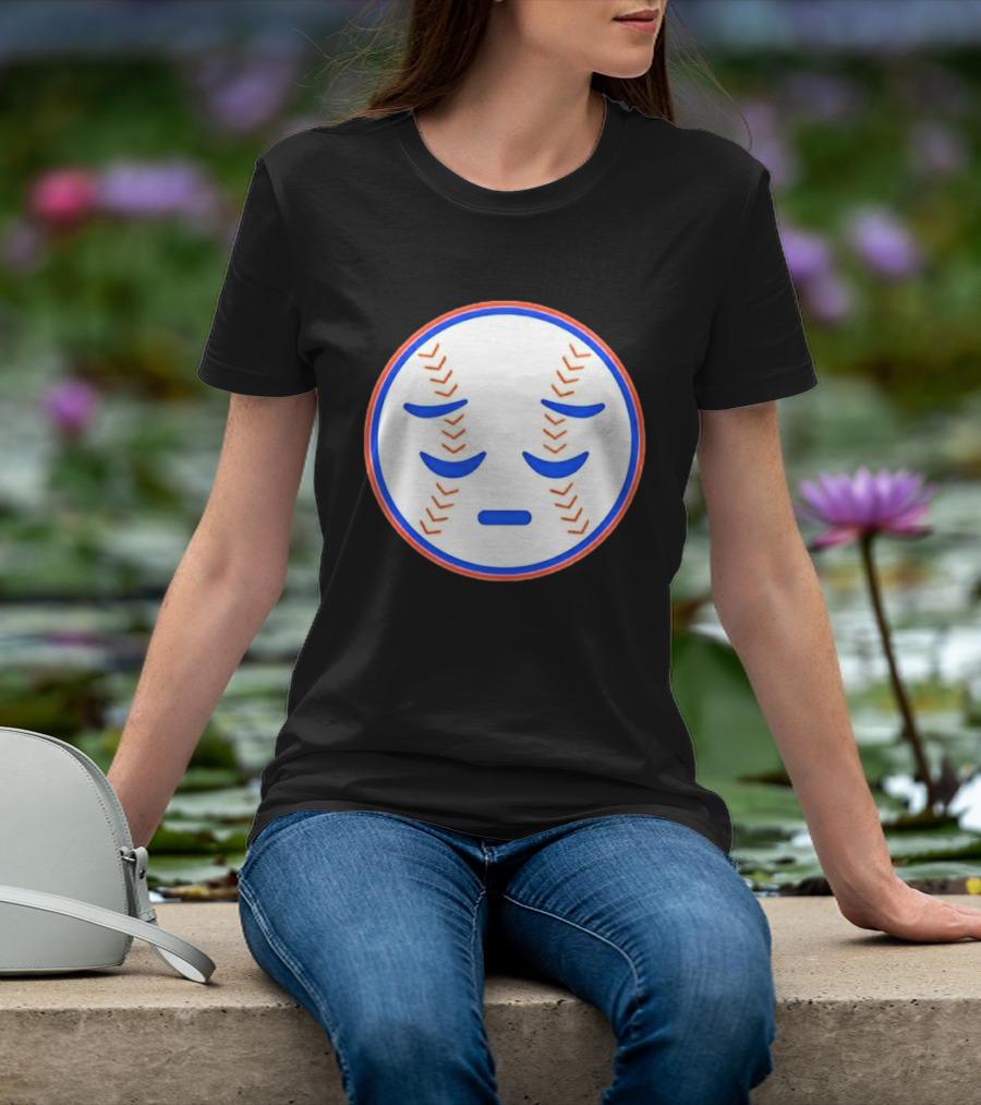 Disappointed Baseball Face New York Mets Emojis T-Shirt