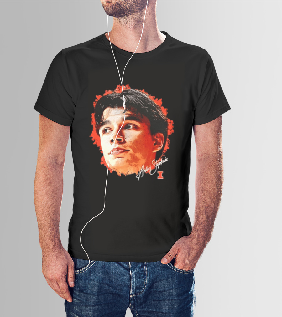 Illinois Fighting Illini Andrej Stojakovic NCAA Men's Basketball Game Face T-Shirt