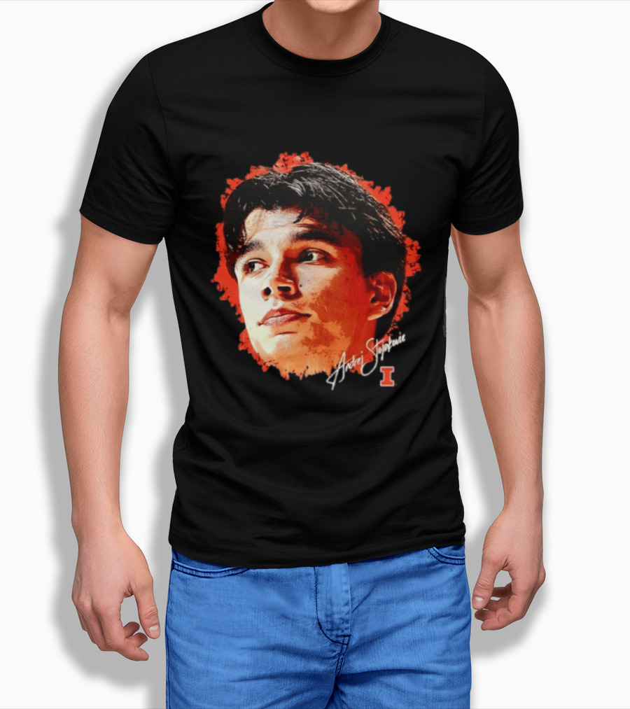 Illinois Fighting Illini Andrej Stojakovic NCAA Men's Basketball Game Face T-Shirt