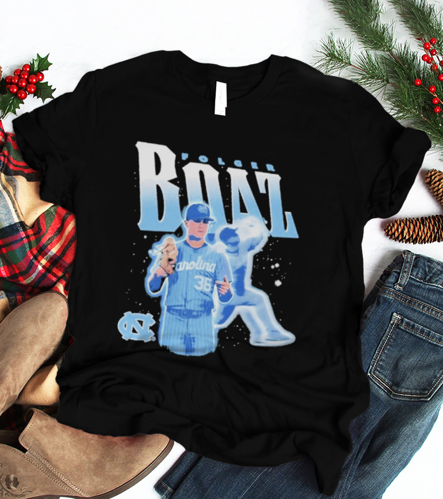 Folger Boaz Carolina Tar Heels Baseball 36 North Carolina Illustrated T-Shirt