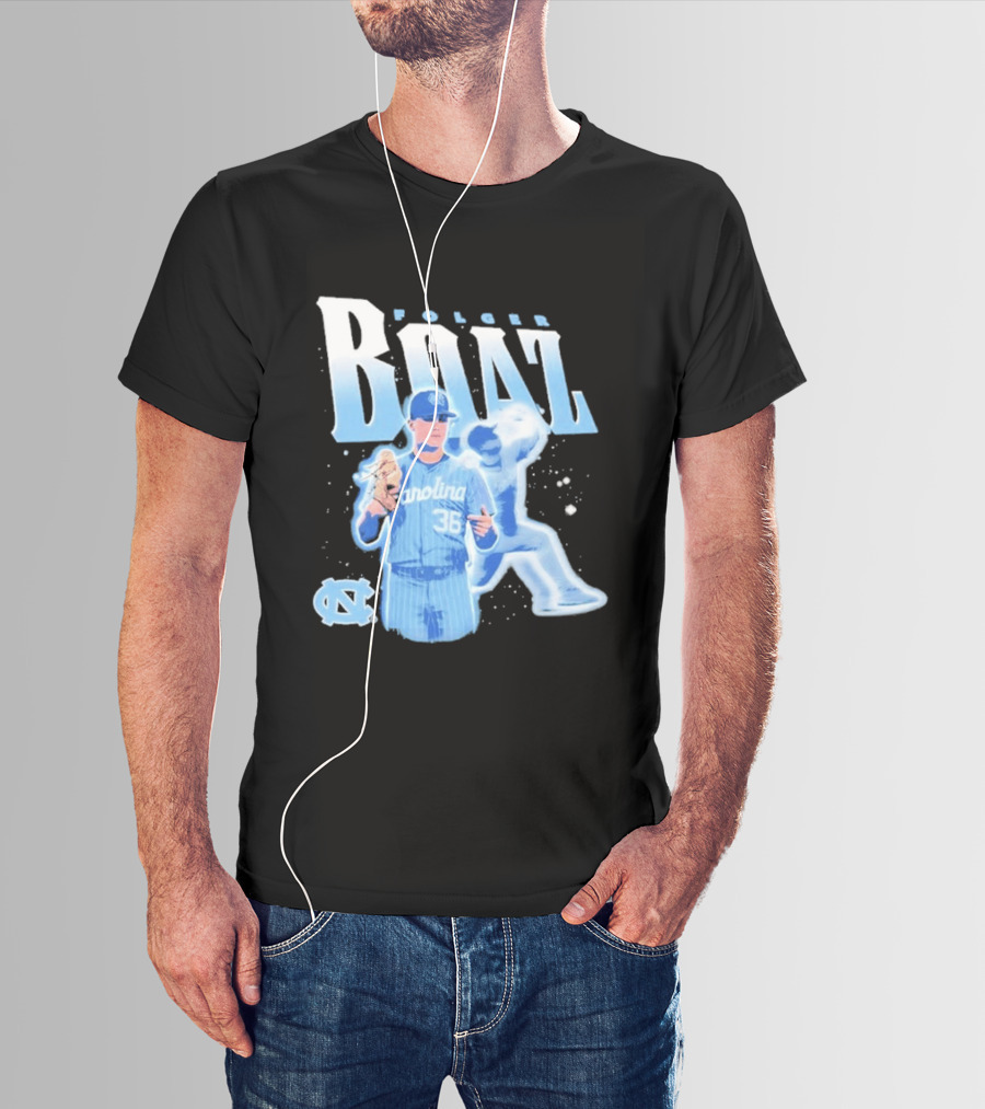 Folger Boaz Carolina Tar Heels Baseball 36 North Carolina Illustrated T-Shirt