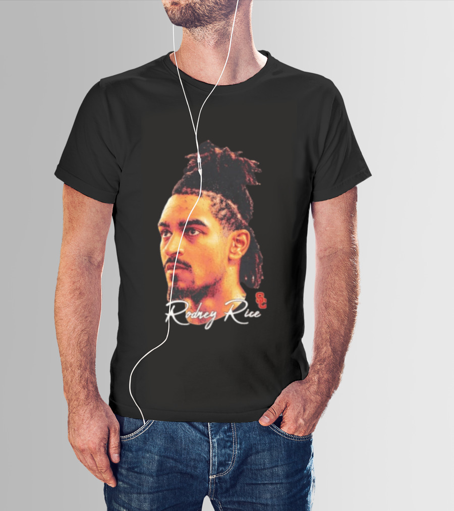 Rodney Rice USC Trojans NCAA Men's Basketball Game Face T-Shirt