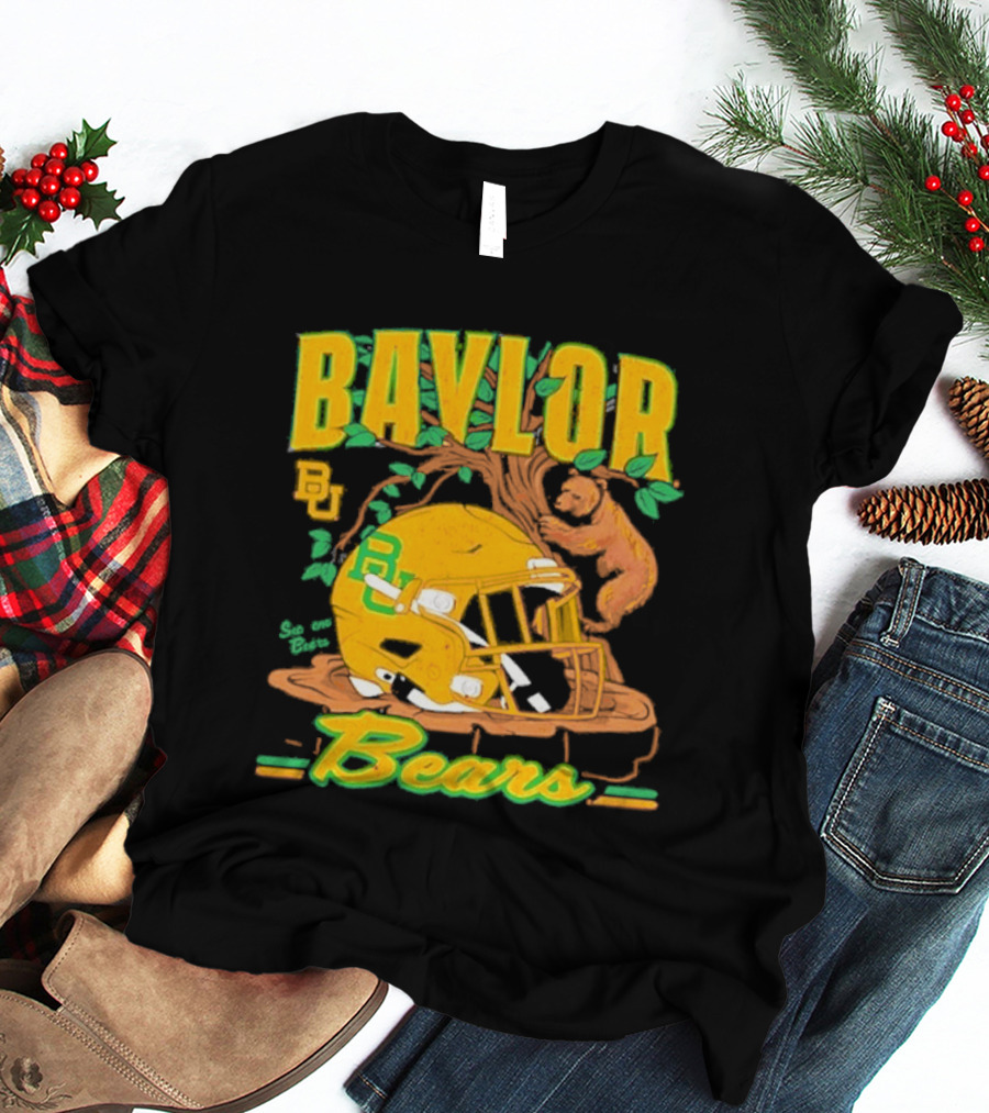 Baylor Bears Football Helmet With Bears And Trees T-Shirt
