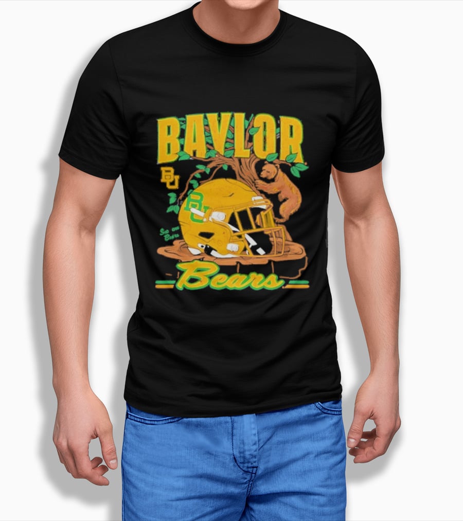 Baylor Bears Football Helmet With Bears And Trees T-Shirt