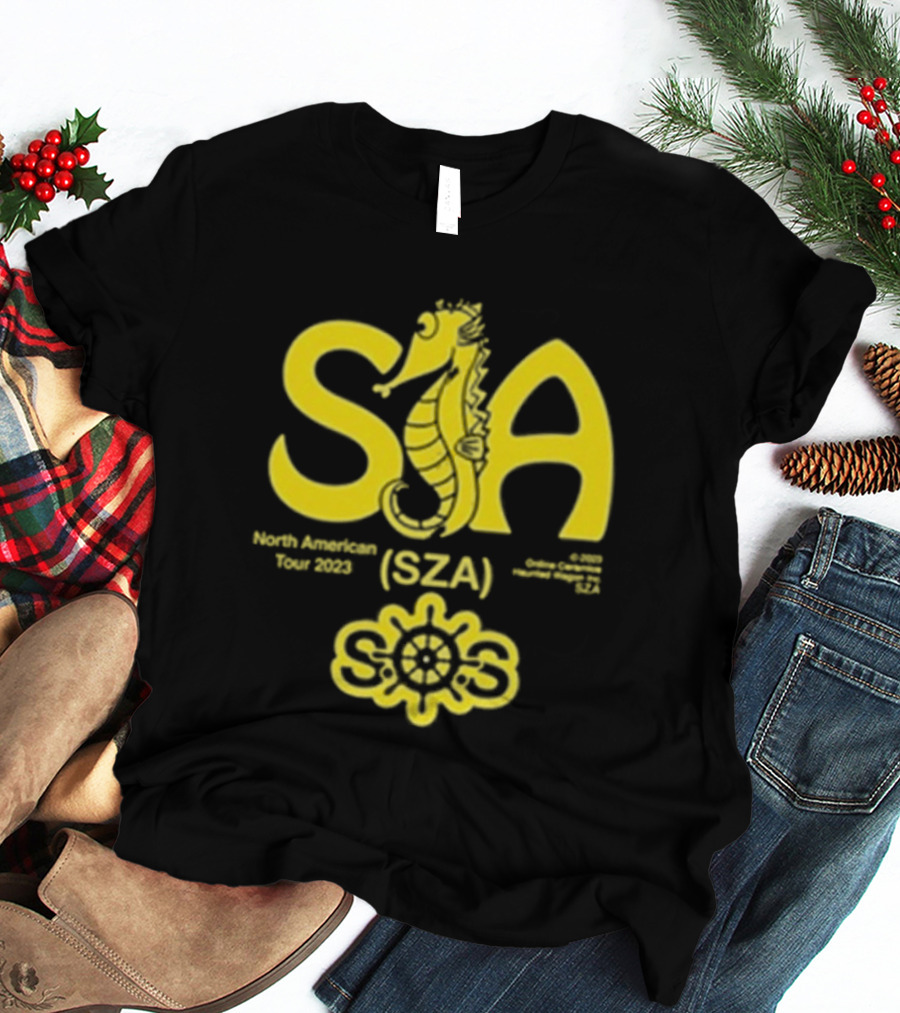 Sza Seahouse North American Tour 2023 Seahorse Sos T-Shirt