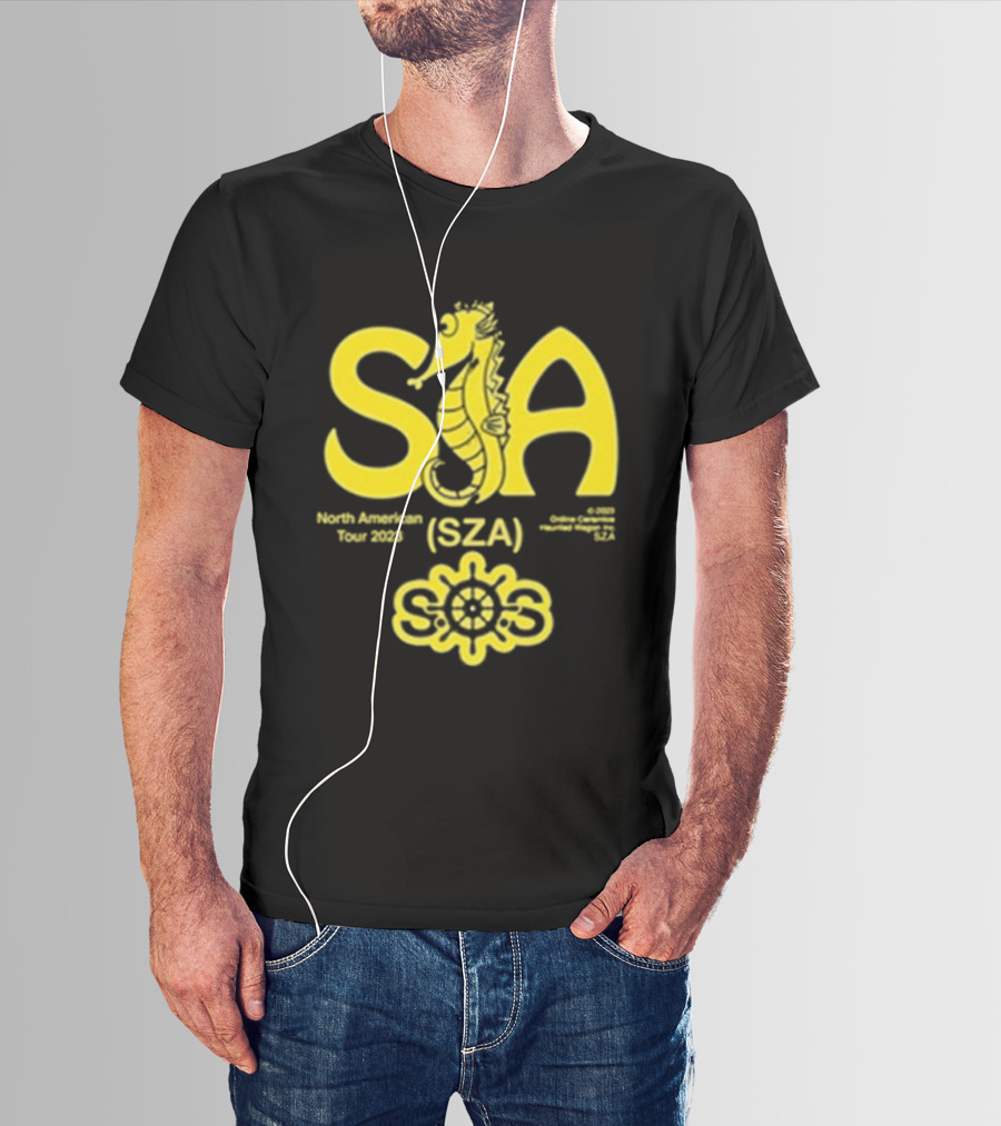 Sza Seahouse North American Tour 2023 Seahorse Sos T-Shirt
