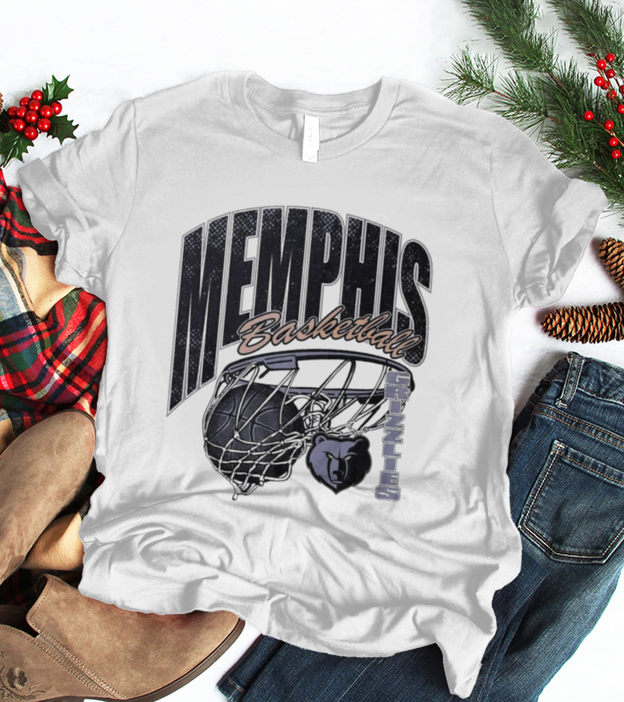 Memphis Basketball Swish With Bear And Hoop T-Shirt