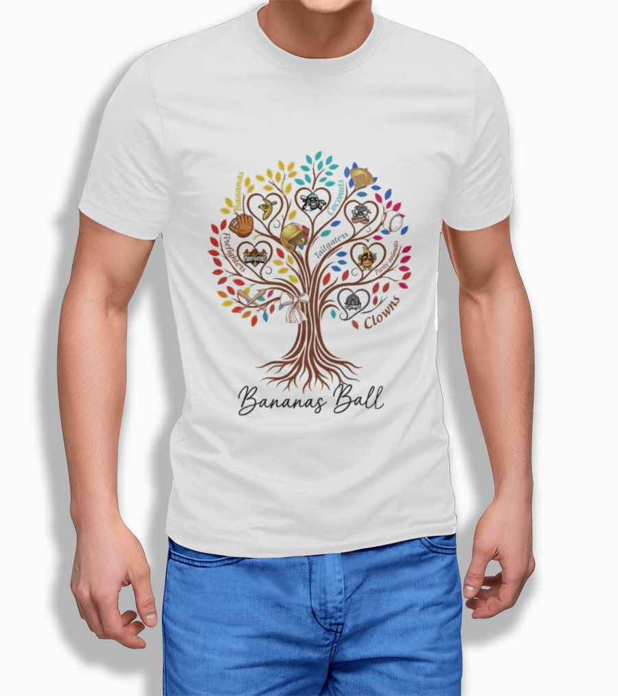 Bananas Ball Tree Tailgaters Clowns Baseball Teams T-Shirt