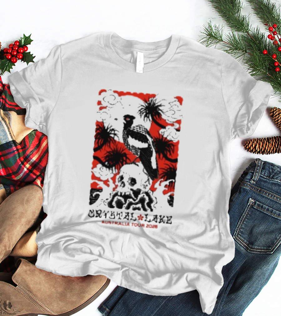 Crystal Lake Australia Tour 2026 Bird Skull Tropical T-Shirt