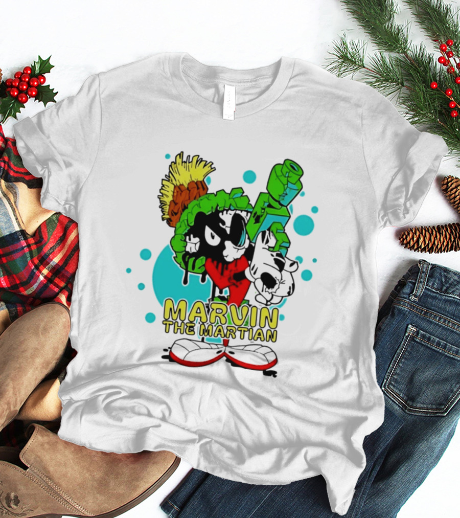 Marvin The Martian Retro Cartoon Character With Ray Gun T-Shirt