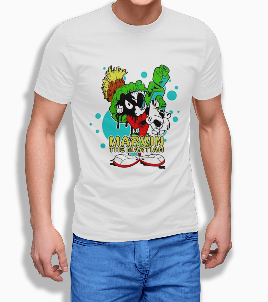 Marvin The Martian Retro Cartoon Character With Ray Gun T-Shirt
