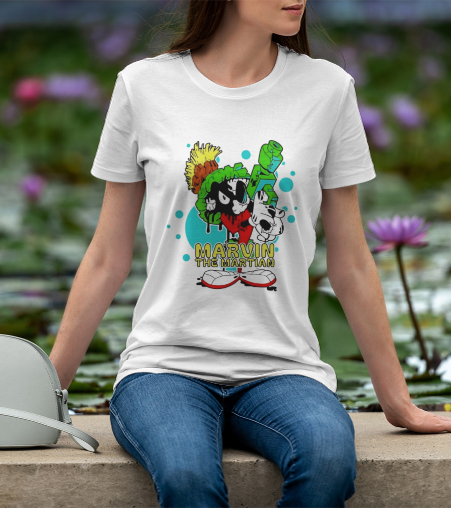 Marvin The Martian Retro Cartoon Character With Ray Gun T-Shirt