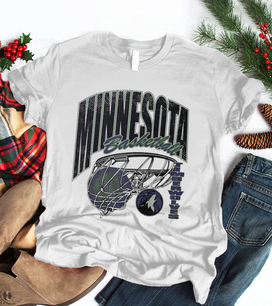 Minnesota Basketball Timberwolves Net And Ball T-Shirt